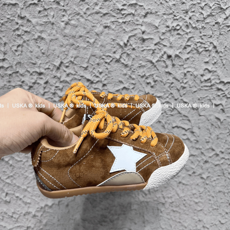 Adidași pentru copii din piele, închidere Velcro, respirabili, antiderapant, talpă din cauciuc