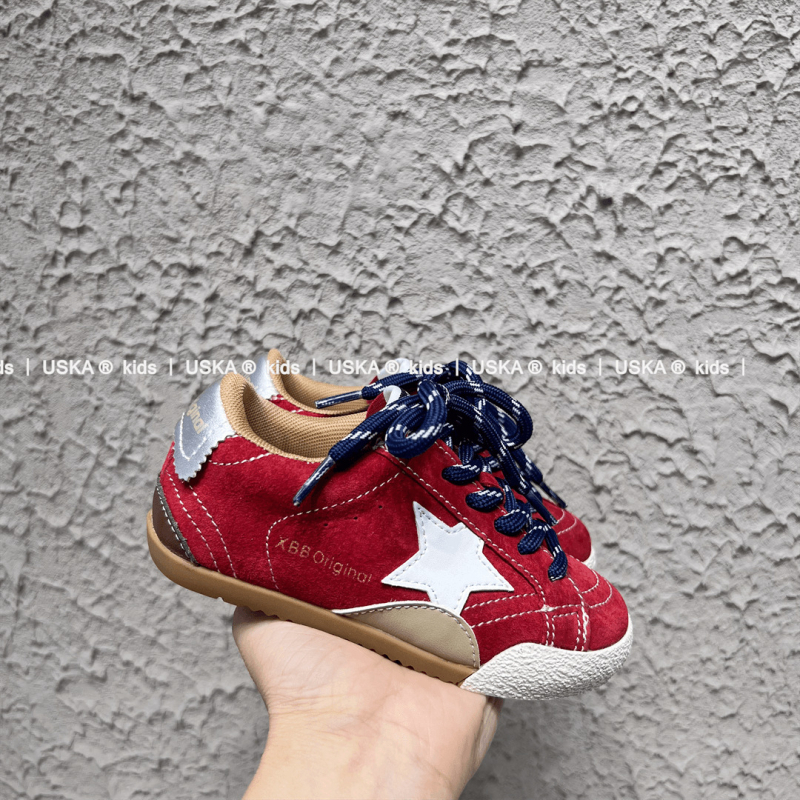 Adidași pentru copii din piele, închidere Velcro, respirabili, antiderapant, talpă din cauciuc