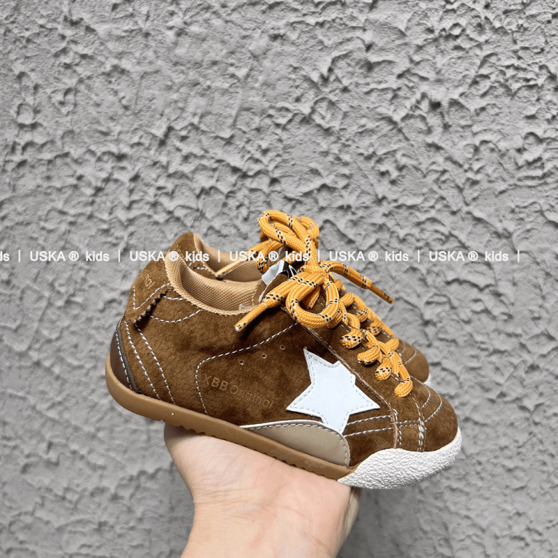 Adidași pentru copii din piele, închidere Velcro, respirabili, antiderapant, talpă din cauciuc