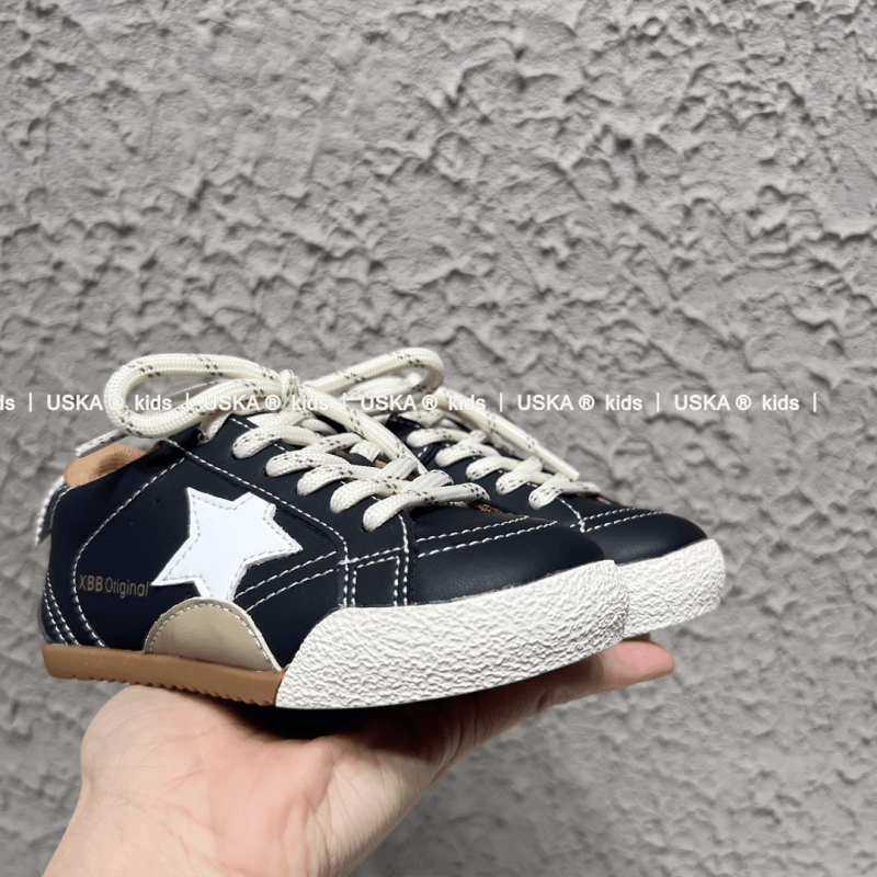 Adidași pentru copii din piele, închidere Velcro, respirabili, antiderapant, talpă din cauciuc