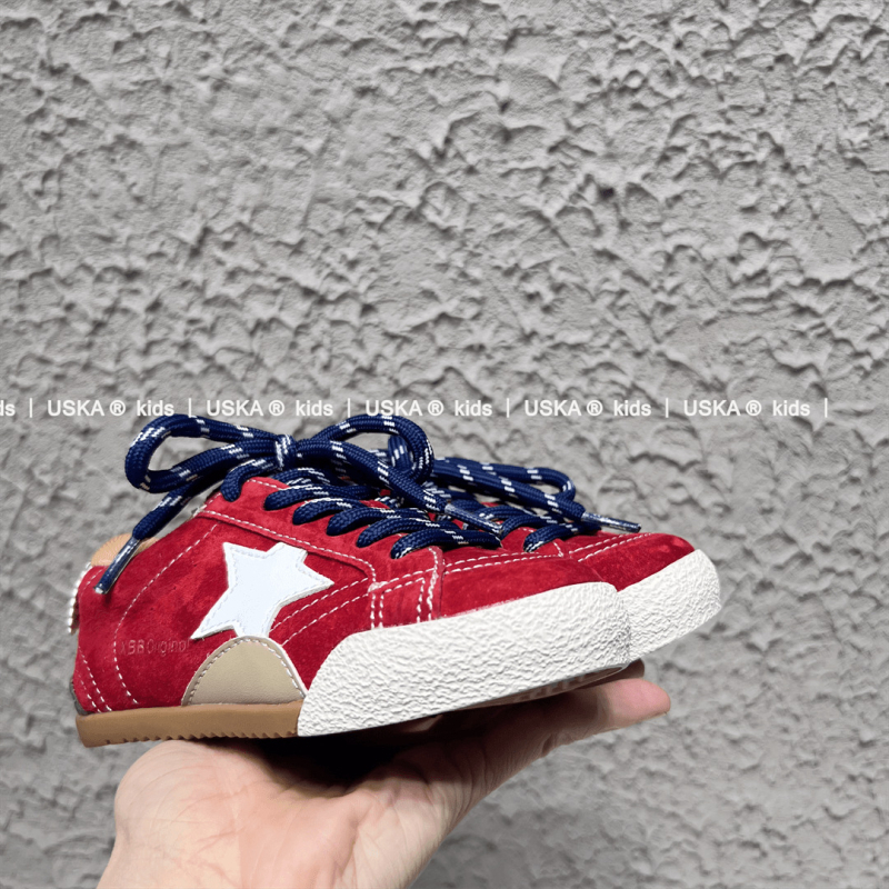 Adidași pentru copii din piele, închidere Velcro, respirabili, antiderapant, talpă din cauciuc