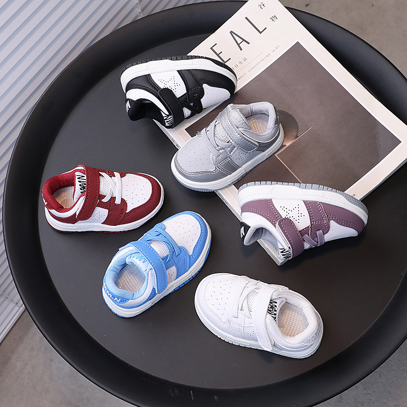 Bijele dječje tenisice s Velcro zatvaračem, panda dizajn, unisex, niski kroj, korejski stil