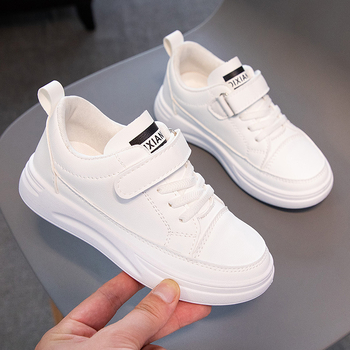 Dječje bijele tenisice s prozračnom mrežom, unisex, za školu i vrtić, s Velcro zatvaračem, niski model, gumeni potplat