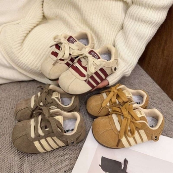 Pantofi de antrenament pentru copii mici, partea superioară din piele sintetică respirabilă, unisex, ușori, talpă din cauciuc natural, Primăvara 2025