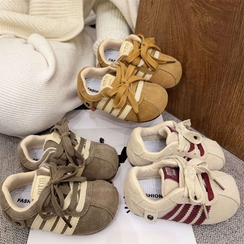 Pantofi de antrenament pentru copii mici, partea superioară din piele sintetică respirabilă, unisex, ușori, talpă din cauciuc natural, Primăvara 2025