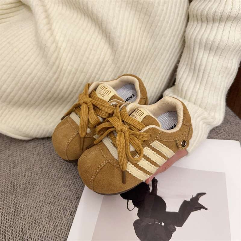 Pantofi de antrenament pentru copii mici, partea superioară din piele sintetică respirabilă, unisex, ușori, talpă din cauciuc natural, Primăvara 2025