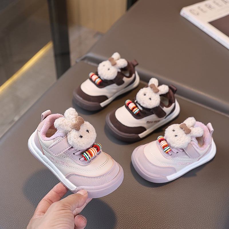 Pantofi sport cu talpă subțire pentru copii — exterior din piele sintetică, închidere Velcro, talpă TPR, antiderapant, interior din bumbac