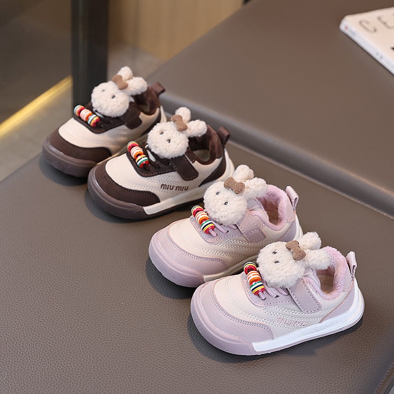 Pantofi sport cu talpă subțire pentru copii — exterior din piele sintetică, închidere Velcro, talpă TPR, antiderapant, interior din bumbac