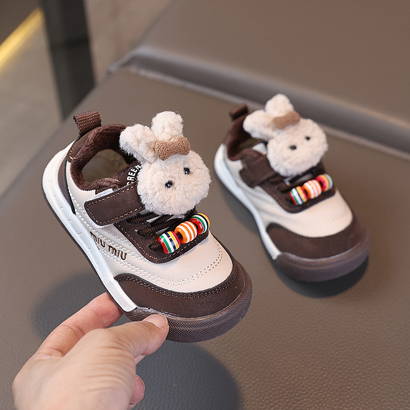 Pantofi sport cu talpă subțire pentru copii — exterior din piele sintetică, închidere Velcro, talpă TPR, antiderapant, interior din bumbac