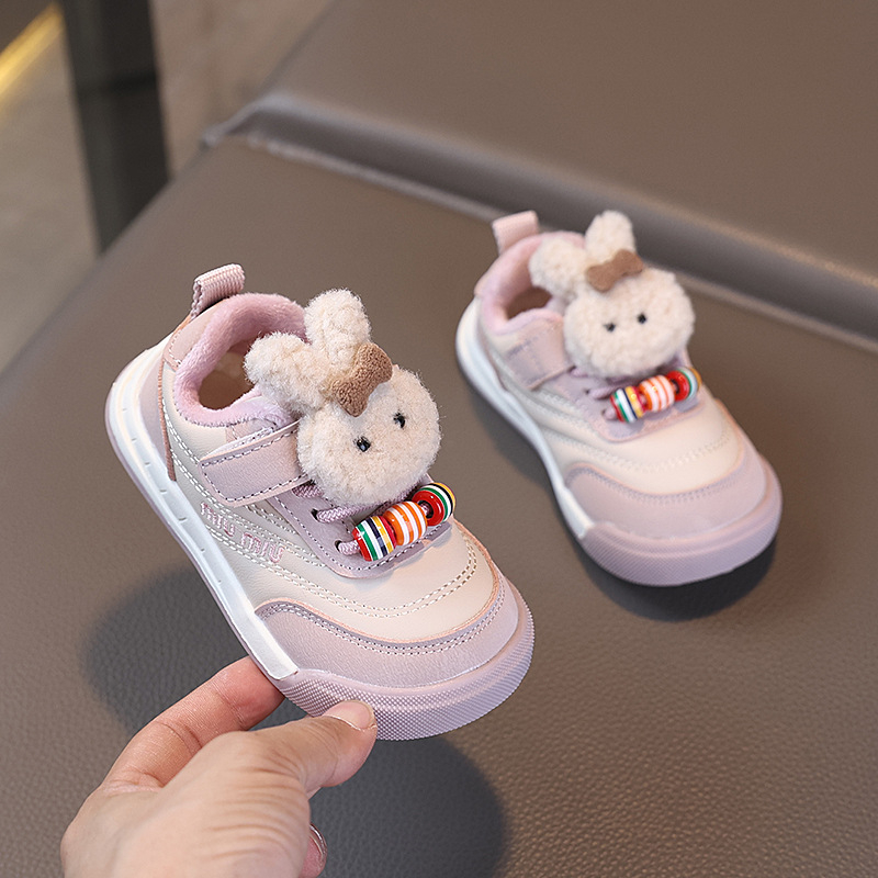 Pantofi sport cu talpă subțire pentru copii — exterior din piele sintetică, închidere Velcro, talpă TPR, antiderapant, interior din bumbac