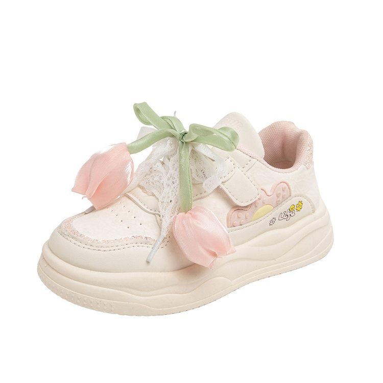 Dječje tenisice s Velcro kopčanjem, floralni motiv, umjetna PU gornja, gumeni potplat, injekcijski oblikovan potplat