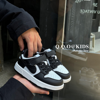Dječje tenisice u korejskom stilu s niskim gornjim dijelom, Velcro kopča, gornji dio: koža + mikrovlakno, potplat: guma, unisex, proljeće–jesen, uzrast 7–16 godina