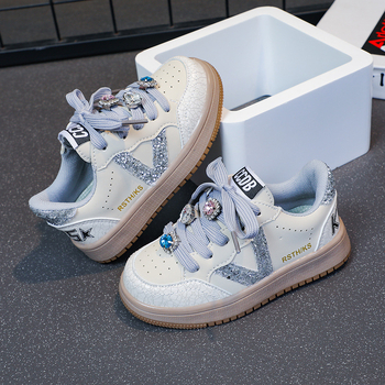 Lányoknak szóló koreai stílusú sportcipő, könnyű, Velcro zárás, műbőr felsőrész, kompozit talp