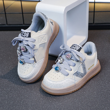 Lányoknak szóló koreai stílusú sportcipő, könnyű, Velcro zárás, műbőr felsőrész, kompozit talp