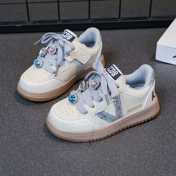 Lányoknak szóló koreai stílusú sportcipő, könnyű, Velcro zárás, műbőr felsőrész, kompozit talp