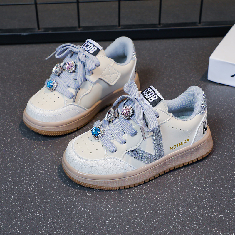 Lányoknak szóló koreai stílusú sportcipő, könnyű, Velcro zárás, műbőr felsőrész, kompozit talp