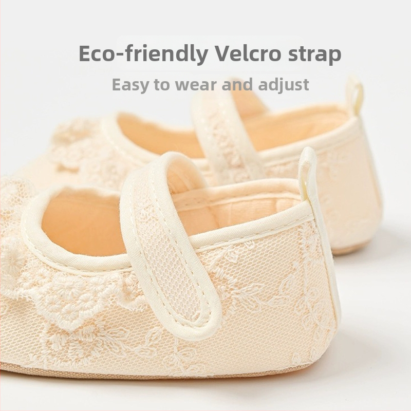 Princess séria topánky pre bábätká, vrchný materiál z bavlneného plátna, vložka z bavlneného plátna, mäkká podrážka, zaoblený špička