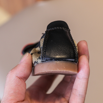 Pantofi de copii din canvas, stil coreean cu funda, talpă din tendon de vită, partea superioară din canvas, căptușeală din piele sintetică, model cu litere, primăvară-toamnă, vârste 1–12 ani