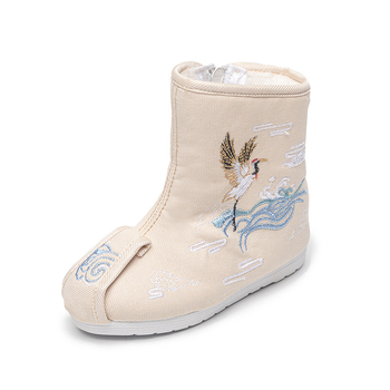 Dječje Hanfu čizme, nacionalni stil, platnene gore, bočni zip, za dob 2–14 godina