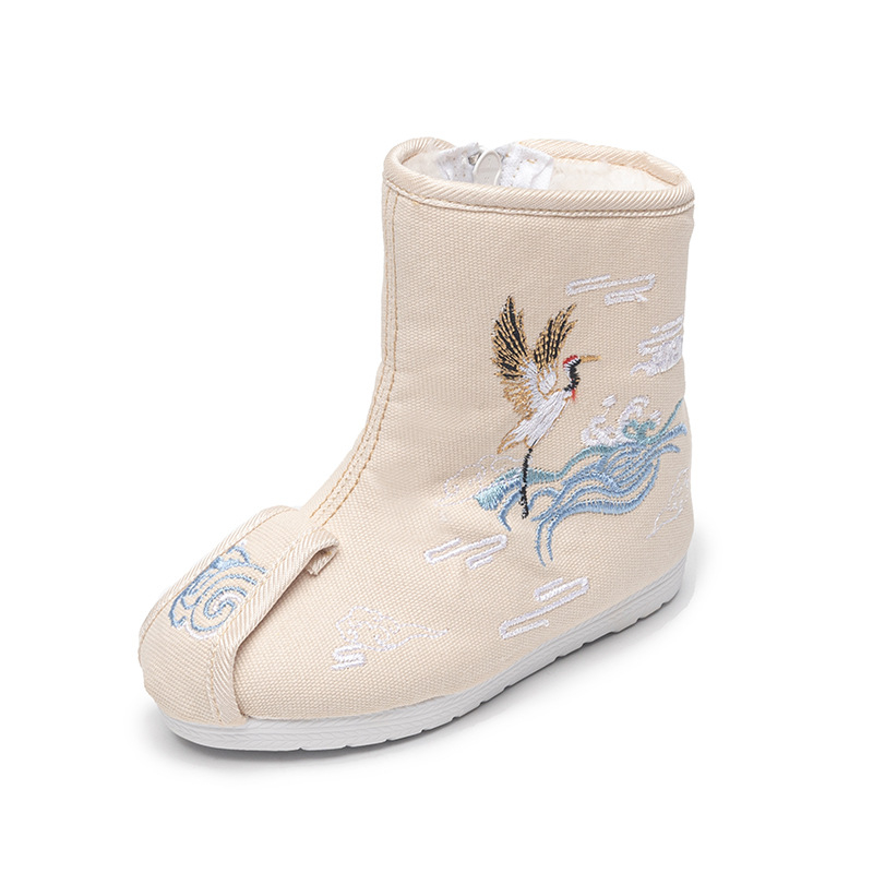 Dječje Hanfu čizme, nacionalni stil, platnene gore, bočni zip, za dob 2–14 godina