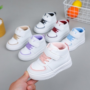 Detské vysoké tenisky s PU vrchnou časťou, priedušné, odolné voči opotrebeniu, so zapínaním na suchý zips, unisex, gumová podrážka, pre deti 1–12 rokov