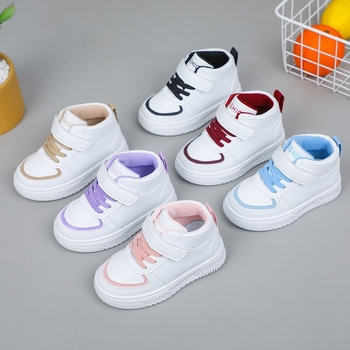 Detské vysoké tenisky s PU vrchnou časťou, priedušné, odolné voči opotrebeniu, so zapínaním na suchý zips, unisex, gumová podrážka, pre deti 1–12 rokov