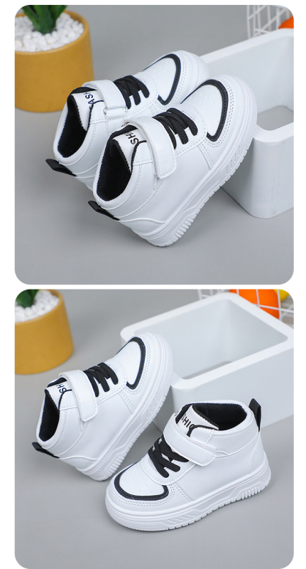 Detské vysoké tenisky s PU vrchnou časťou, priedušné, odolné voči opotrebeniu, so zapínaním na suchý zips, unisex, gumová podrážka, pre deti 1–12 rokov