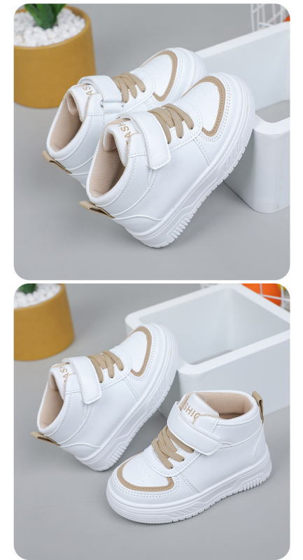 Detské vysoké tenisky s PU vrchnou časťou, priedušné, odolné voči opotrebeniu, so zapínaním na suchý zips, unisex, gumová podrážka, pre deti 1–12 rokov