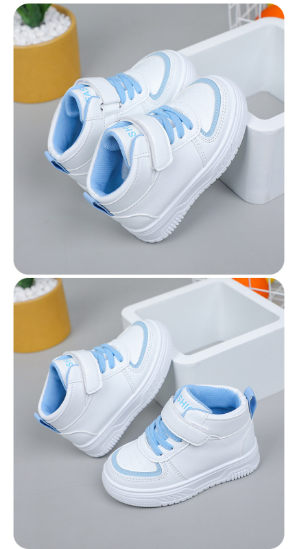 Detské vysoké tenisky s PU vrchnou časťou, priedušné, odolné voči opotrebeniu, so zapínaním na suchý zips, unisex, gumová podrážka, pre deti 1–12 rokov