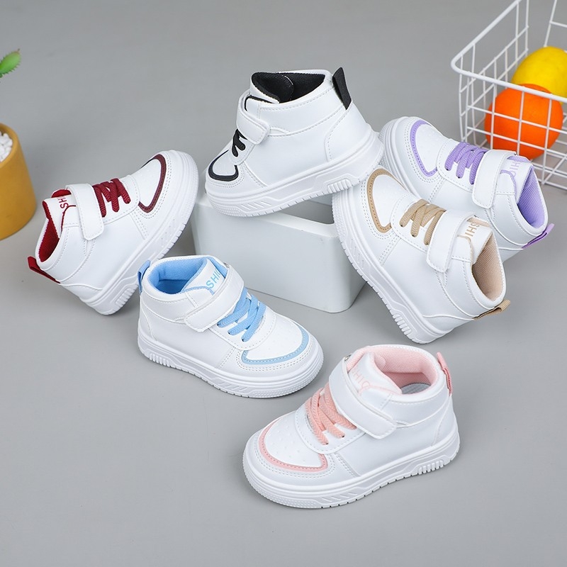 Detské vysoké tenisky s PU vrchnou časťou, priedušné, odolné voči opotrebeniu, so zapínaním na suchý zips, unisex, gumová podrážka, pre deti 1–12 rokov