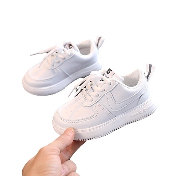 Detské bežecké topánky s šnúrkami, vrchný diel z umelej kože, gumová podrážka, unisex, pre vek 4–12 rokov