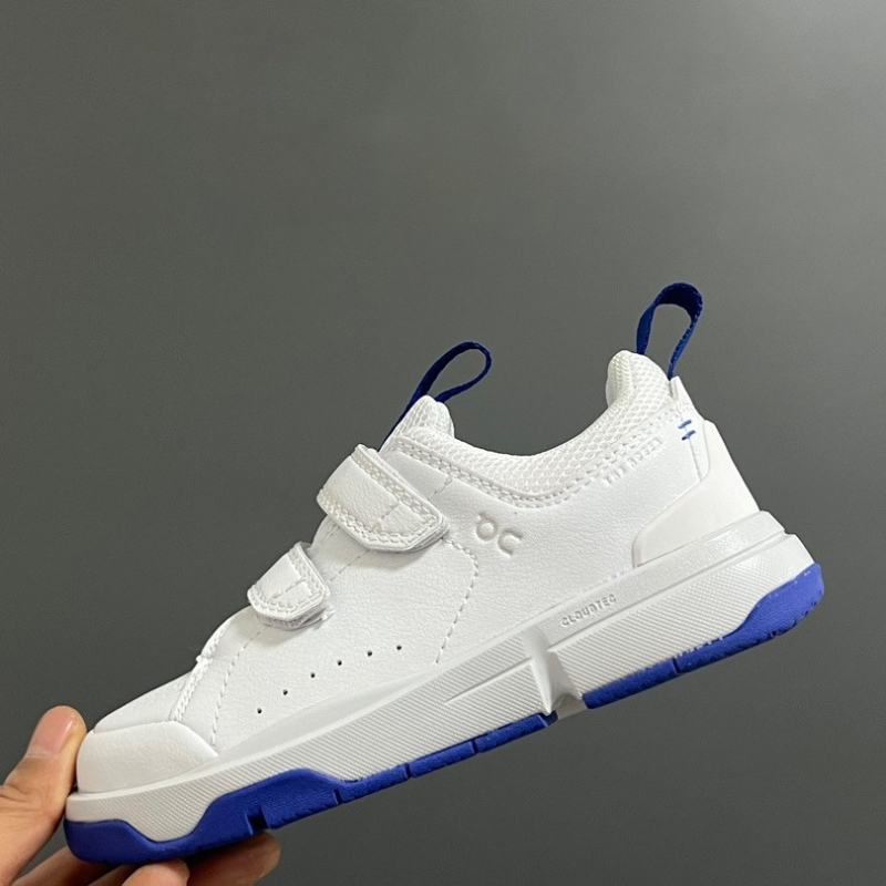 Deti bežecké topánky s dvojitým zapínaním na suchý zips, horná časť z syntetickej kože, gumová podrážka, dizajn s farebnými blokmi, unisex