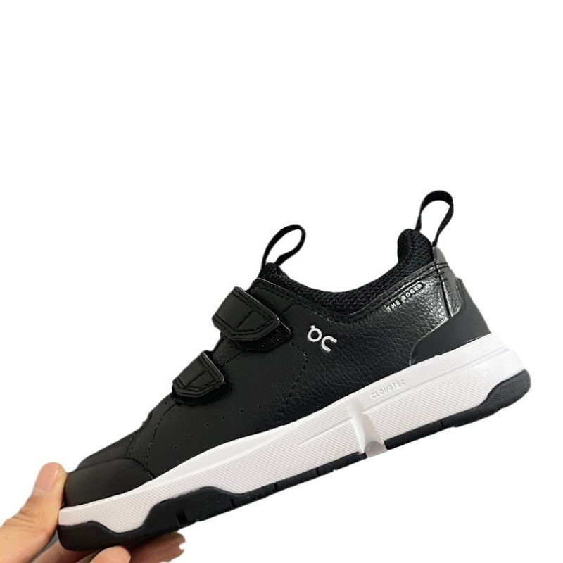 Deti bežecké topánky s dvojitým zapínaním na suchý zips, horná časť z syntetickej kože, gumová podrážka, dizajn s farebnými blokmi, unisex