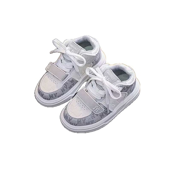 Dječje jesenske sportske tenisice unisex s Velcro zatvaračem, lagane, prozračne, protuklizna EVA potplat, uzorak slova