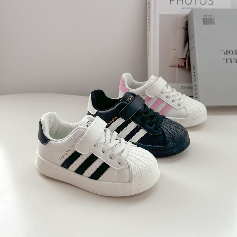 Dječje tenisice Shell Toe s Velcro zatvorenjem, niski gornji dio, gornji materijal: Super Fiber, potplat: guma, ulozak PU