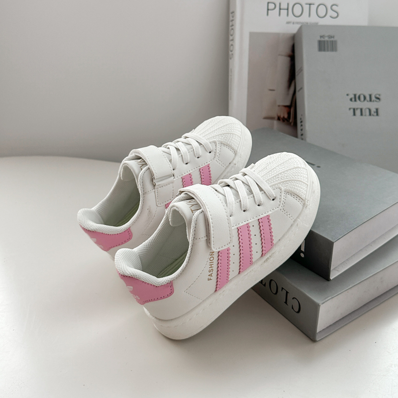 Dječje tenisice Shell Toe s Velcro zatvorenjem, niski gornji dio, gornji materijal: Super Fiber, potplat: guma, ulozak PU