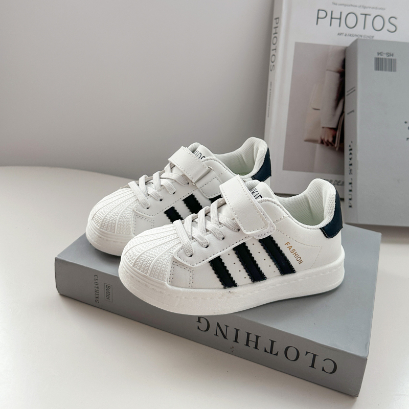 Dječje tenisice Shell Toe s Velcro zatvorenjem, niski gornji dio, gornji materijal: Super Fiber, potplat: guma, ulozak PU