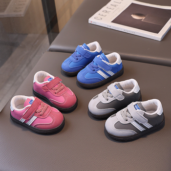 Pantofi sport cu talpă groasă - partea superioară din piele microfibră, închidere Velcro, talpă din cauciuc, antiderapant, pentru copii 1–3 ani