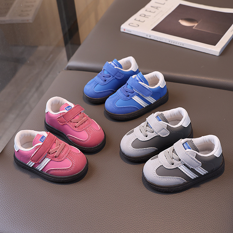 Pantofi sport cu talpă groasă - partea superioară din piele microfibră, închidere Velcro, talpă din cauciuc, antiderapant, pentru copii 1–3 ani