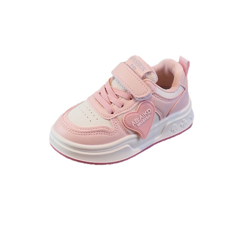 Pantofi sport pentru fetițe - partea superioară din piele artificială, talpă din cauciuc, închidere Velcro, rezistenți la abraziune, sneakeri casual zilnici