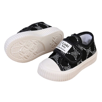 Detské plátenné tenisky na suchý zips s pruhovaným vzorom, PVC podrážka, pre vek 1–3 rokov, jar-jesen