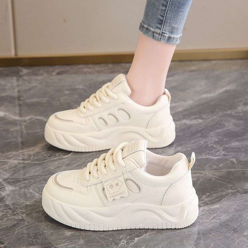 Pantofi sport pentru fete, sneakers casual cu talpă groasă; model toamnă 2025, exterior microfibră, talpă din cauciuc natural, ușori și antiderapante; 4–6 ani.
