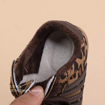 Pantofi sport de iarnă pentru copii, cu partea superioară din nubuk, căptușeală din fleece, închidere Velcro, talpă din cauciuc antiderapantă, unisex