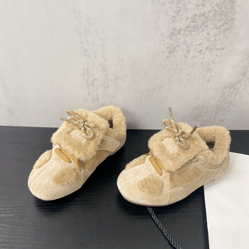 Adidași pentru copii cu imprimeu litere, velcro cu două curele, exterior velur, talpă din cauciuc, pentru iarnă