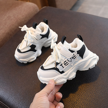 Adidași pentru copii, partea superioară din piele artificială, talpă din cauciuc, închidere Velcro, pentru copii 1-3 ani