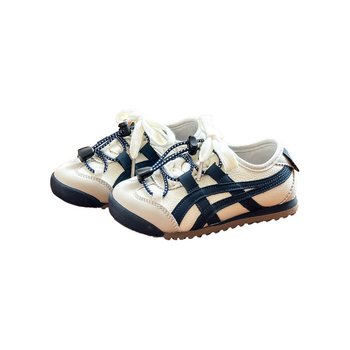 Gyerek Forrest Gump sportcipő, légáteresztő mikroszálas felsőrész, gumitalp, tépőzár, csíkos mintázat, uniszex