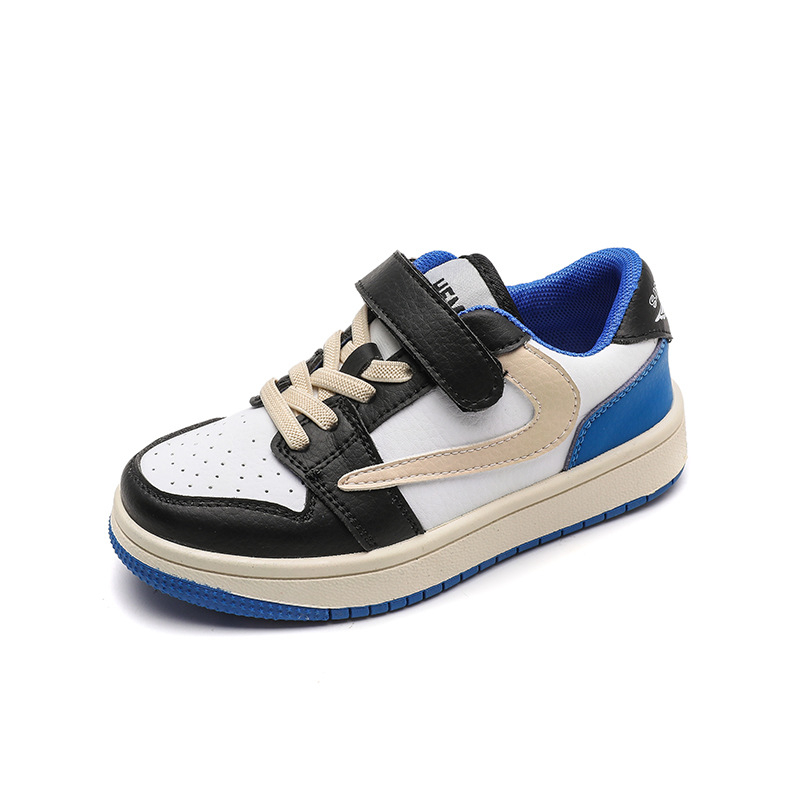 Pantofi sport pentru copii cu platformă, din piele microfibră, stil coreean, închidere cu Velcro, talpă din cauciuc