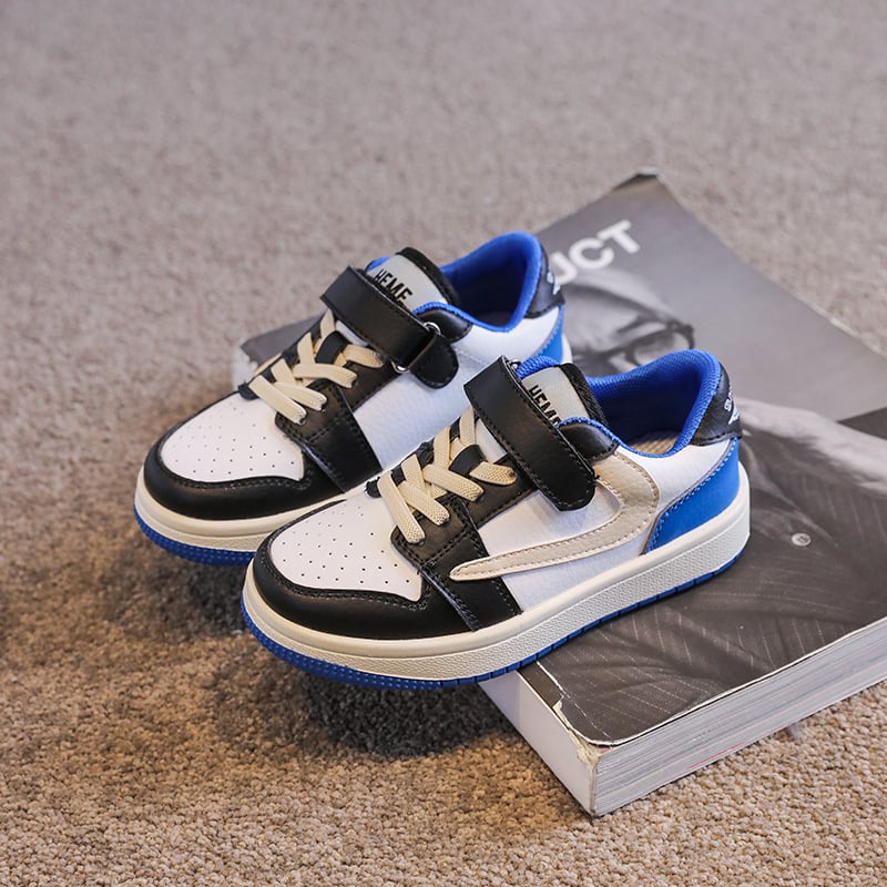 Pantofi sport pentru copii cu platformă, din piele microfibră, stil coreean, închidere cu Velcro, talpă din cauciuc