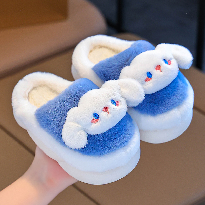 Detské bavlnené papuče na zimu, cartoon vzor, štýl princezná, protišmyková podrážka