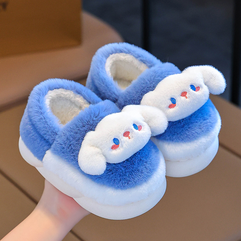 Detské bavlnené papuče na zimu, cartoon vzor, štýl princezná, protišmyková podrážka